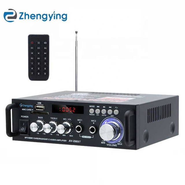 Foshan Audio Amplifier Factory OEM ODM AV-298BT HIFI Wireless BT 2.0  Digital Sound AMP BT Mp3 Decoder Amplifier