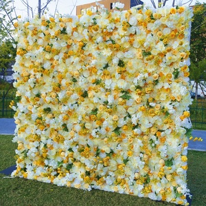 Factory Custom 5D Handmade Artificial <b>Flower</b> <b>Wall</b> Background Internet Popular Check-in Photo <b>Wall</b> Wedding Ceremony Event - Product Image 3