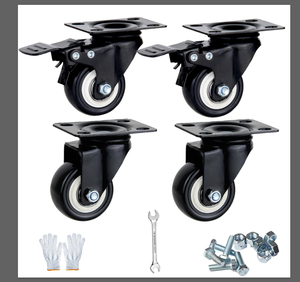 Hoch leistungs rollen Gesamt kapazität lbs (4er-Pack) No Noise Wheels 2-Zoll-Lenkrollen ohne Bremse - Product Image 4