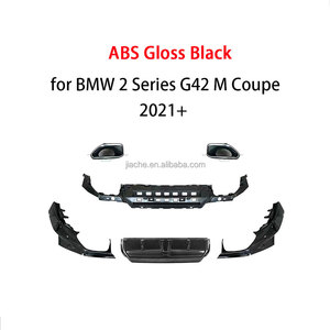 Diffusore per paraurti posteriore in ABS con punte e staffe di scarico per <span class=keywords><strong>BMW</strong></span> <span class=keywords><strong>serie</strong></span> <span class=keywords><strong>2</strong></span> G42 M Sport Coupe <span class=keywords><strong>2021</strong></span> + nero lucido - Product Image 2