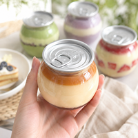 Boîte à dessert en plastique PET transparent avec couvercle facile à ouvrir pour l'emballage de pudding, mousse, tiramisu, gâteau