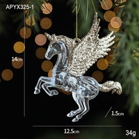 Décoration de Noël, pendentif en acrylique à paillettes, pendentif flocon de neige transparent scintillant, accessoires de décoration pour arbre de Noël