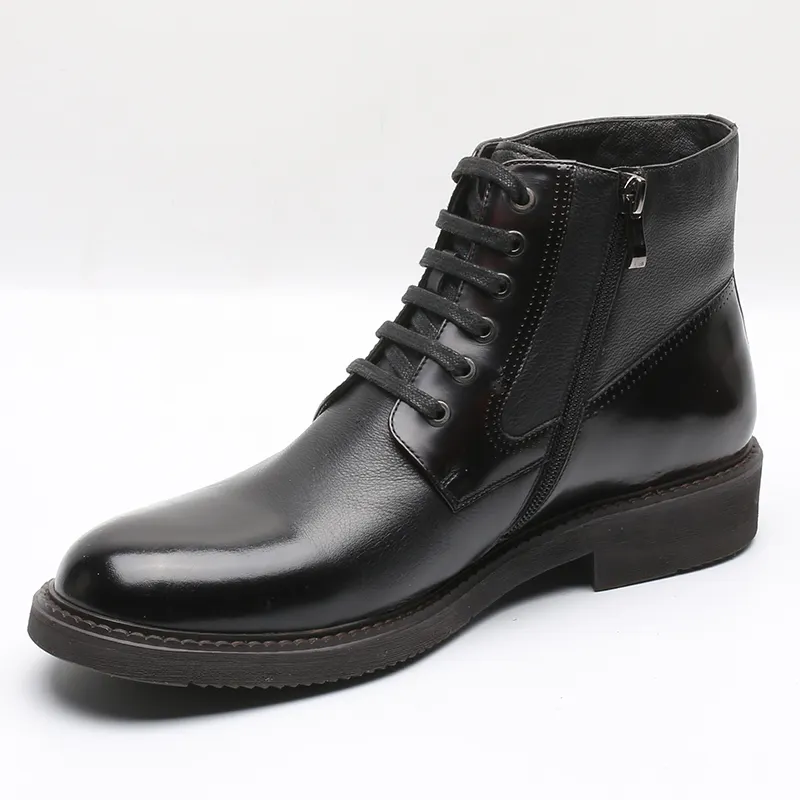Wholesale design brand ankle boots for men side zip men's leather boots genuine ankle boots