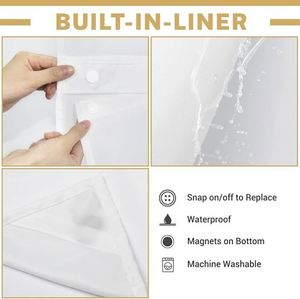 Rideaux Brilliantcare Plus très demandés, vente en gros, rideau de douche en tissu unique pour salle de bain, logo personnalisé - Product Image 4