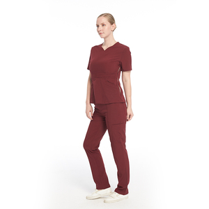 2024 logotipo personalizado tejido impermeable Spandex enfermera Scrubs elástico enfermería conjuntos médicos Hospital <span class=keywords><strong>uniformes</strong></span> para mujeres - Product Image 6