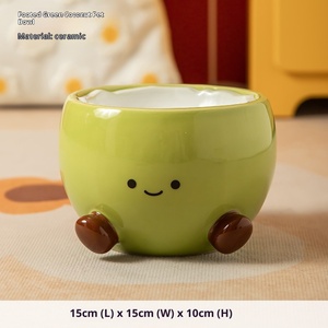 Rắn thân thiện với môi gốm Bát chó cao chân phẳng miệng bảo vệ cột sống cổ tử cung chống gõ đường kính lớn uống bát cơm - Product Image 6