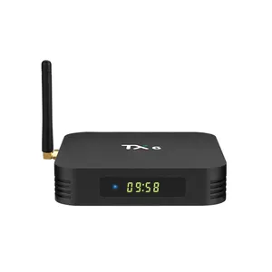 厂家直销价格Allwinner H6四核4GB内存32GB安卓9.0 2.4g/5g Wifi 4K TX6智能电视盒