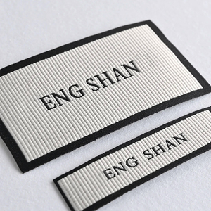 Boyut giyim ile özel giysi boyun etiketleri yüksek yoğunluklu siyah uç kat boyutu etiket etiketleri elbise dikili giysi için dokuma etiket - Product Image 5