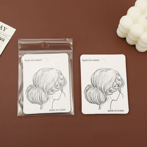 Emballage <span class=keywords><strong>en</strong></span> carton imprimé DIY pour accessoires de cheveux et pinces à cheveux motif 'Simple Sketch Girl' - Product Image 2