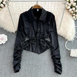 All'ingrosso di alta qualità alla moda elegante camicetta <span class=keywords><strong>a</strong></span> <span class=keywords><strong>manica</strong></span> <span class=keywords><strong>lunga</strong></span> Crop Top vendita calda <span class=keywords><strong>vestiti</strong></span> da donna - Product Image 3