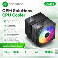 Refroidisseur ARGB 8 caloducs pour passionnés, 280W TDP, personnalisation de logo DIY pour importateurs B2B avec personnalisation basée sur dessin, prêt pour ODM, en gros, livraison rapide