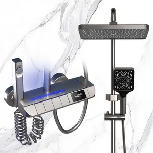 Lüks duş mikser seti banyo piyano duş bataryası seti banyo yağmur duş seti sistemi için