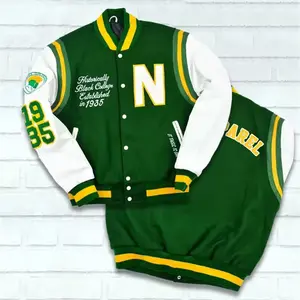 Giacca giacca a vento in bianco pesante personalizzata oem per uomo giacca varsity in pelle ricamata di alta qualità