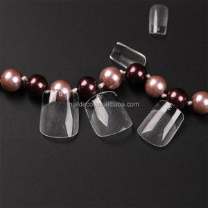 전체 커버 <span class=keywords><strong>Xtra</strong></span> 짧은 사각형 네일 프레스 팁 비 C 곡선 인공 네일 아트 에칭 스타일 투명 상자 패키지 손톱 - Product Image 2