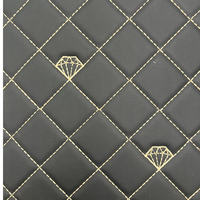 Alfombrillas de Coche Sintéticas Acolchadas de Cuero PVC con Estilo, Bordado de Cuero Sintético con Diferentes Diseños de Puntadas, Versátiles para Muebles, Bolsos y Sofás