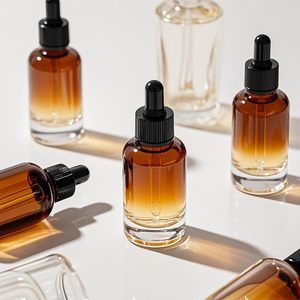 Botellas de Vidrio Redondas Mate Rosadas con Gotero y Caja de Regalo para Suero de Masaje de Barba, Aceites para el Cuidado de la Piel Corporal, 1oz 2oz 50ml 100ml - Product Image 3