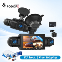 Caméra embarquée Podofo 3 pouces 1080P, enregistreur vidéo de voiture à quatre objectifs, vision nocturne, WiFi et application, enregistrement en boucle, livraison gratuite
