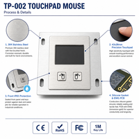 Souris tactile industrielle en acier inoxydable étanche IP65 personnalisée TP-002, 2 touches USB PS/2 pour machine CNC, kiosque