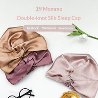Gorro de Dormir de Seda de Morera 100% de Doble Capa, 19-22 Momme, Gorro de Seda Gruesa para Dormir, Protección para el Cabello, Gorro Nocturno para Posparto
