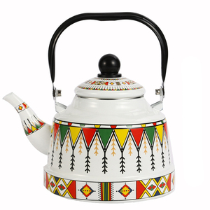 Bouilloire en émail 2,5 L moderne avec motif floral, compatible cuisinière, écologique pour la maison - Product Image 5