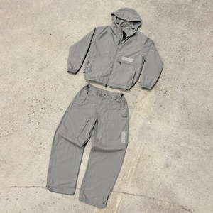 Zipper Nylon Jacket and Nylon Track <b>Pants</b> Set Custom Jogging Suit Lightweight Windbreaker Tracksuit Design Nylon Windbreaker Set - Product Image 1
