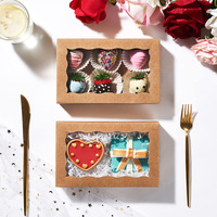 Boîtes à gâteaux d'anniversaire personnalisées en papier kraft écologique, style pop-up, pour macarons, cupcakes, emballage alimentaire