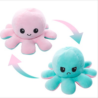 En gros, Peluche poulpe mignonne double face réversible, coussin et jouet animal en peluche