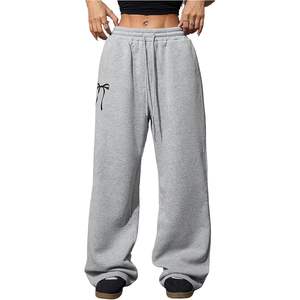 Pantalones Deportivos Anchos Personalizados para Mujer, Cintura Alta, Cordón Ajustable, Tela Elástica, Pantalones Casuales con Bolsillos, Transpirables - Product Image 4