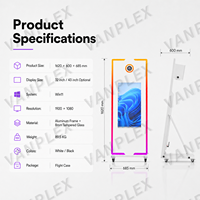 Cabina de Fotos con Espejo Mágico de Lujo de 65 Pulgadas, Cabina para Selfies con Pantalla Táctil de 32/43 Pulgadas para Fiestas, Eventos, Bodas, Alquiler, Patente Global