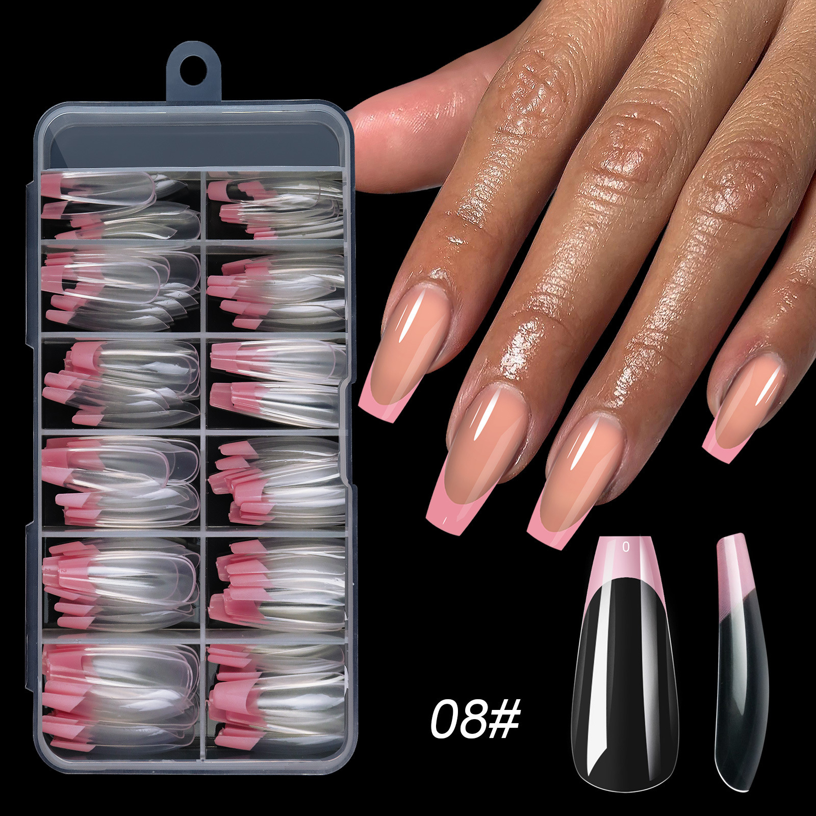 pink-120 faux ongles ballerine français