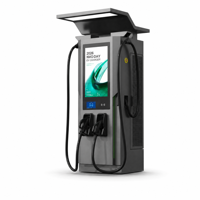 Nouveau chargeur EV commercial DC 120 kW CCS2 à double connecteur avec écran publicitaire, câble de 5 mètres / personnalisable