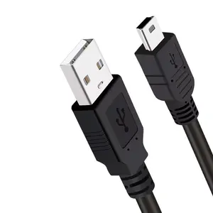 Pabrik grosir panjang disesuaikan kabel pengisian Data 5Pin Mini kabel B USB 2.0 tipe A laki-laki ke kabel USB Mini