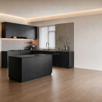 Îlot de cuisine et salle à manger intégrés de luxe moderne, mobilier sur mesure pour toute la maison, idéal pour la rénovation résidentielle et les projets immobiliers