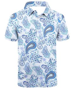 Comodo da uomo per <span class=keywords><strong>Polo</strong></span> da lavoro uniforme floreale lavorato a maglia Top sportivo con Design di linea irregolare per la squadra di Tennis - Product Image 3
