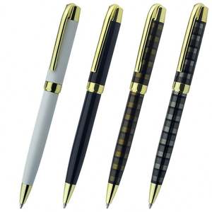Stylos à bille en métal noir et or élégants, vente chaude, stylo roller avec logo personnalisé - Product Image 2