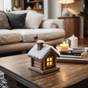 Villaggio di vacanza in miniatura con effetto neve perfetta decorazione da tavolo fatto a mano in resina natalizia unica regalo festivo - Product Image 4