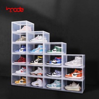 Imode Boîte à chaussures de sport de stockage populaire Conteneur à chaussures transparent pratique avec conception magnétique