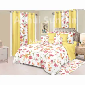 Algodão toque lençol set king size barato 12 peça conjuntos de cama com cortinas colcha colcha quente quilting feito para colcha