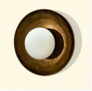 Brass Gold <b>Globe</b> <b>Rotating</b> Antique Carved Engraved Vanity Fixture for Bedroom and Office Decor - Product Image 4