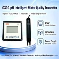 Analizador y Controlador Digital Industrial de pH/ORP, RS485 MODBUS-RTU, 4-20mA, IP65, LCD, Doble Relé, Analizador de Tratamiento