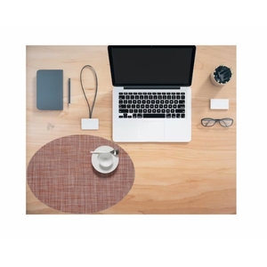 Tovagliette Ovali 43x29 Cm Rosso Oro in PVC Lavabili Riutilizzabili Eleganti Resistenti - Product Image 3