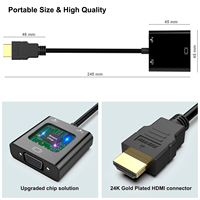 Adaptador VGA Personalizable con Baño de Oro (Macho/Hembra) para Computadora/Laptop/PC/Monitor, Modelo 000113, Material ABS/PVC