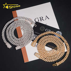 مخزون بالجملة بالجملة شهادة GRA S925 6 سعر صف واحد حجر مثلج VVS Moissanite ميامي سلسلة ربط كوبي وأسورة - Product Image 1