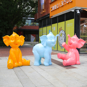 K325 Stylish Elephant Animal Sculpture Fiberglass Public Leisure Artistic Landmark Statues with Music Style - Product Image 2