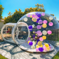 Tente gonflable de Camping, bulle transparente et transparente, 3, 4, 5 m, en cristal, location extérieure, avec Tunnel