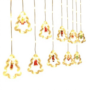 Guirlande lumineuse LED de Noël la plus vendue, avec pendentifs de dessins animés, cordon en PVC, étanche, alimentée par USB, IP42, luminosité réglable - Product Image 1