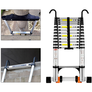 Échelle télescopique pour grenier, échelle pliante et chariot <span class=keywords><strong>en</strong></span> aluminium argenté, échelles <span class=keywords><strong>en</strong></span> aluminium contemporaines d'occasion pour hôpital, à vendre, 5 pièces - Product Image 3