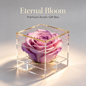 Boîte à fleurs en acrylique transparente <span class=keywords><strong>de</strong></span> qualité supérieure, emballage cadeau floral <span class=keywords><strong>de</strong></span> luxe, boîte à fleurs en acrylique, étui <span class=keywords><strong>de</strong></span> présentation pour bouquet <span class=keywords><strong>de</strong></span> roses <span class=keywords><strong>éternel</strong></span>les - Product Image 5