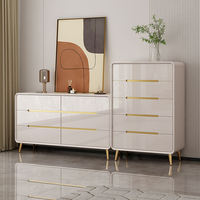 Commode haute personnalisable OEM, finition blanche moderne, 5+ tiroirs, certifiée CE, en bois, pour chambre d'appartement, écologique