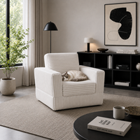 Canapé carré monoplace en tissu chenille, design capitonné compressé, garni d'éponge, sans structure, moderne, pour hôtel, salon, chambre